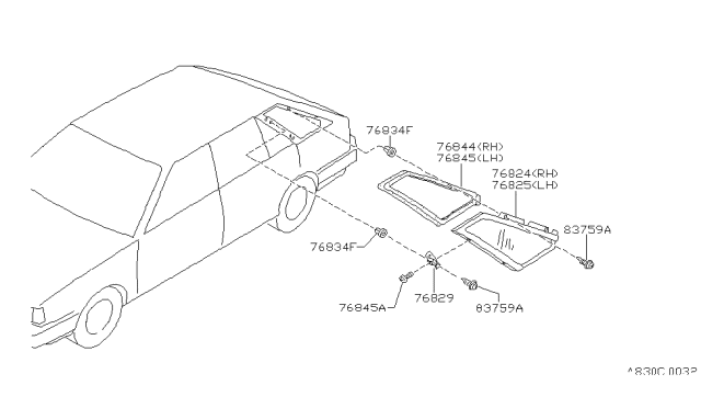 1989 Nissan Sentra Side Window Diagram 4