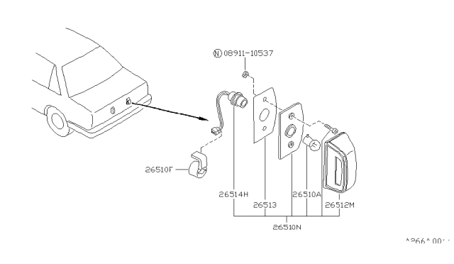 1987 Nissan Sentra Licence Plate Lamp Diagram 3