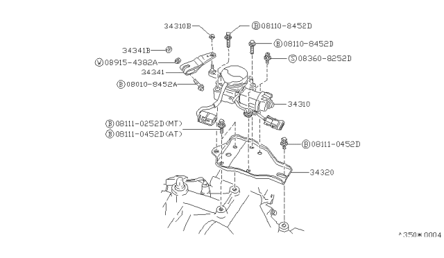 1988 Nissan Sentra Transfer Control Parts Diagram