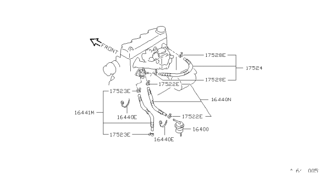 1987 Nissan Sentra Fuel Strainer & Fuel Hose Diagram 2