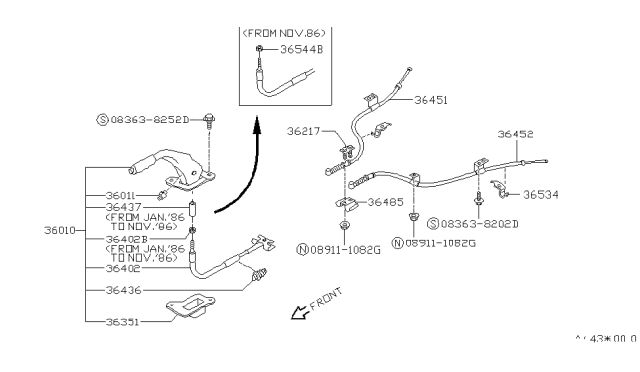 1990 Nissan Sentra Parking Brake Control Diagram