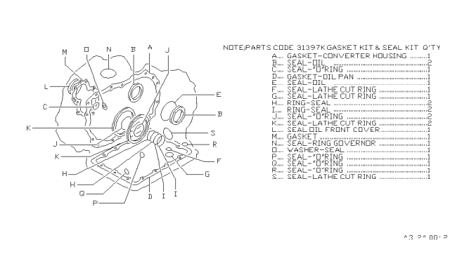 Gasket & Seal Kit-Auto Transmission Diagram for 31397-04X27AS