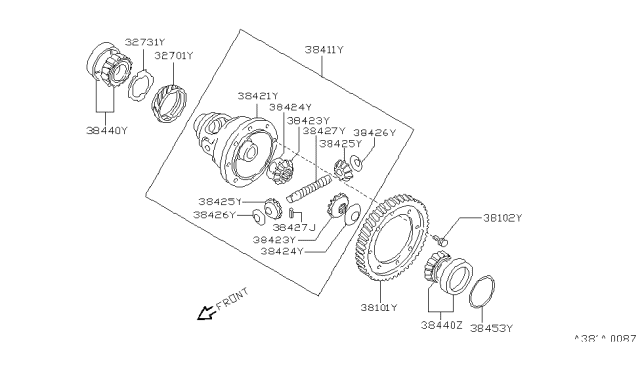 1988 Nissan Sentra Front Final Drive Diagram 2