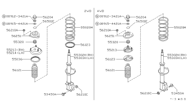 1987 Nissan Sentra Spring Rear Suspension Diagram for 55020-60A06