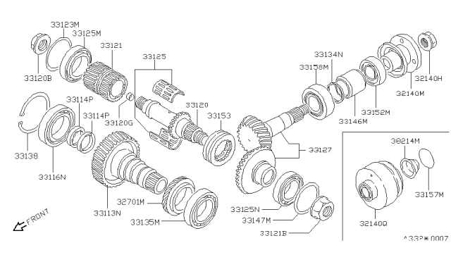 1989 Nissan Sentra VISCOUS Coupling Diagram for 38760-59M00