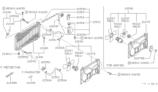 1988 Nissan Sentra Radiator,Shroud & Inverter Cooling Diagram 4