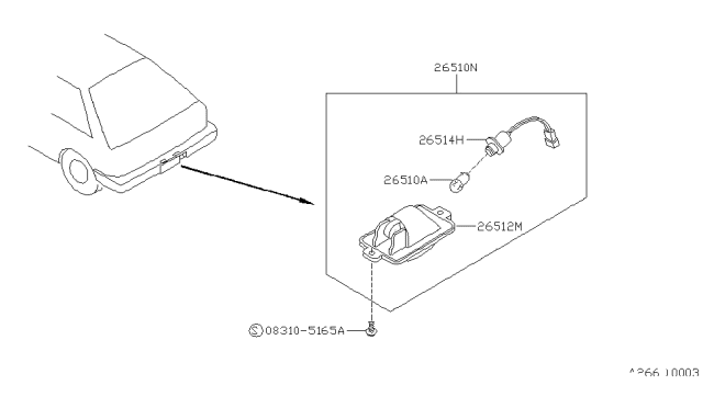 1988 Nissan Sentra Licence Plate Lamp Diagram 2