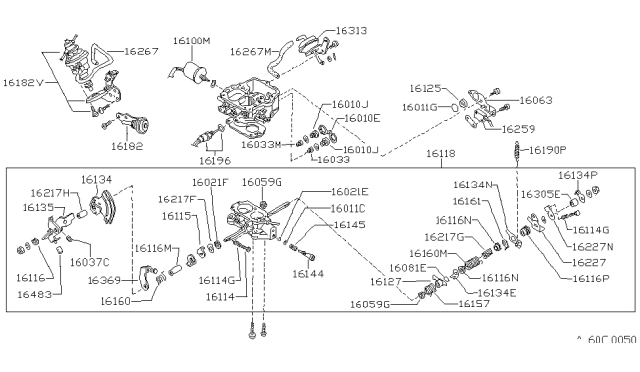 1987 Nissan Sentra Hanger Spring Diagram for 16161-73A00