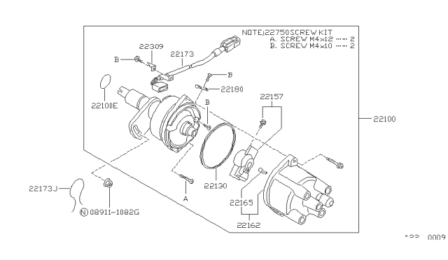 1989 Nissan Sentra Distributor & Ignition Timing Sensor Diagram 4