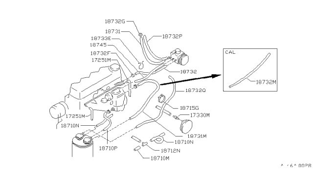 1987 Nissan Sentra Emission Control Piping Diagram 3