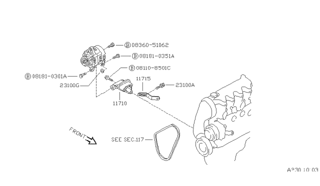 1988 Nissan Sentra Alternator Fitting Diagram 1