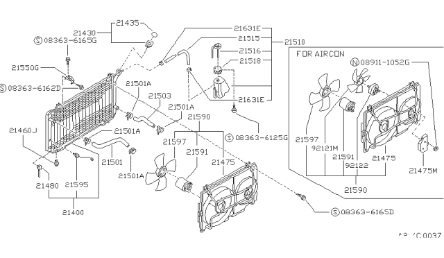 1989 Nissan Sentra Radiator,Shroud & Inverter Cooling Diagram 2