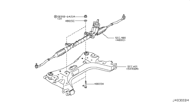 2011 Nissan Cube Bolt Diagram for 54418-AX00A