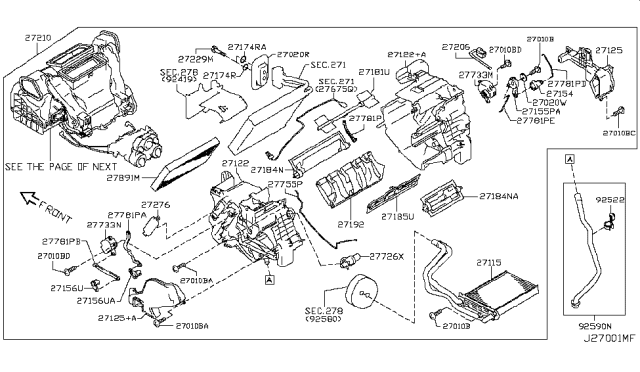 2013 Nissan Cube Case Front Heater Diagram for 27122-1FC0E