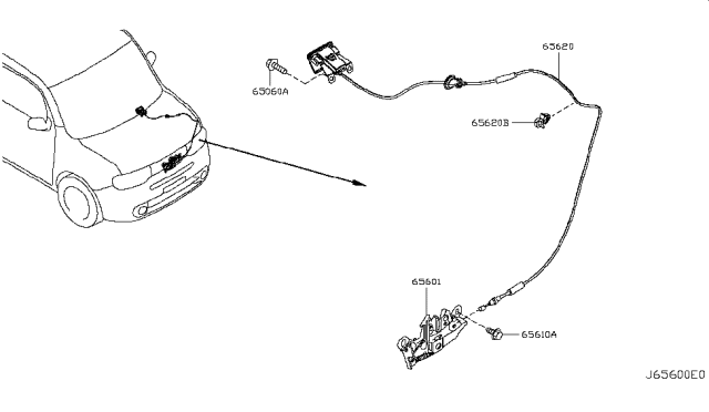 2014 Nissan Cube Hood Lock Control Diagram 3