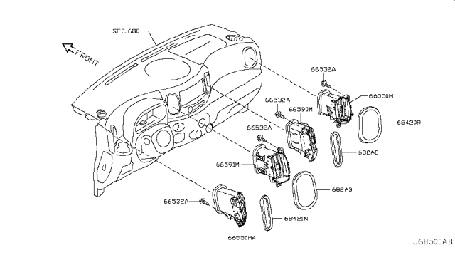 2009 Nissan Cube Finisher-Instrument Side,RH Diagram for F82A0-1A10B