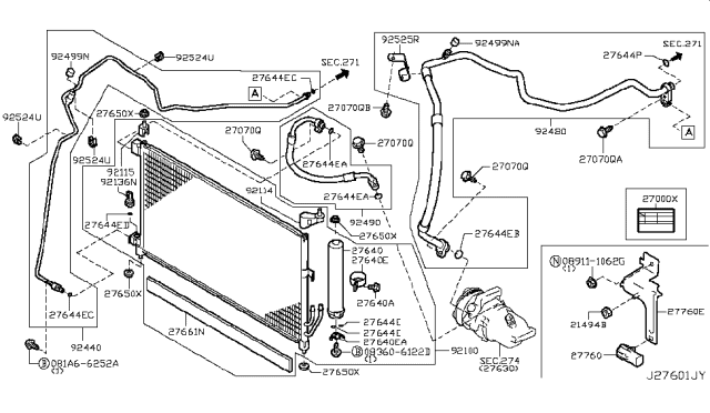 2014 Nissan Cube Condenser,Liquid Tank & Piping Diagram