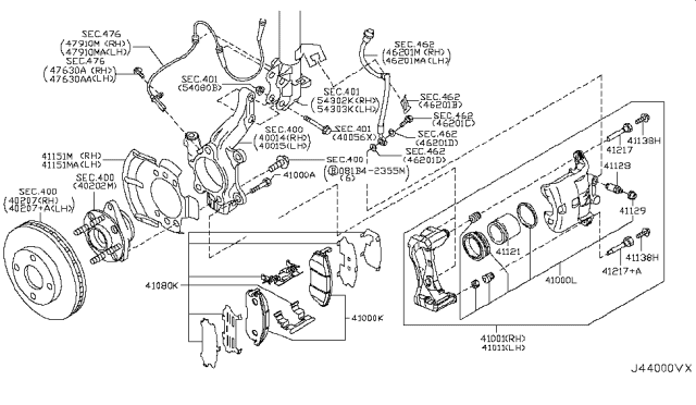 2012 Nissan Cube Disc Brake Kit Diagram for 41080-AC290