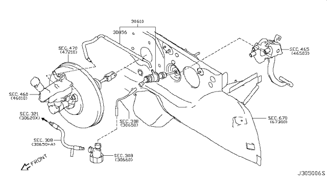 2010 Nissan Cube Cylinder Assy-Clutch Master Diagram for 30610-ED500