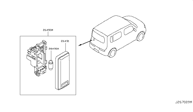 2013 Nissan Cube Lamp Assembly-Luggage Room Diagram for 26490-VE100