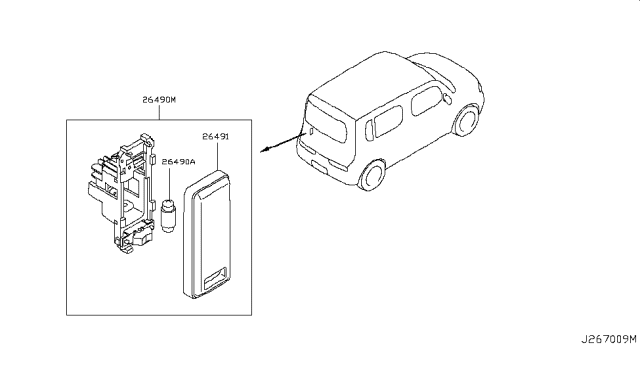 2013 Nissan Cube Lens-Luggage Room Lamp Diagram for 26491-VE100