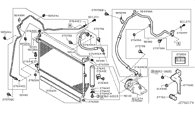 2010 Nissan Cube Hose Flexible, High Diagram for 92490-1FD0A