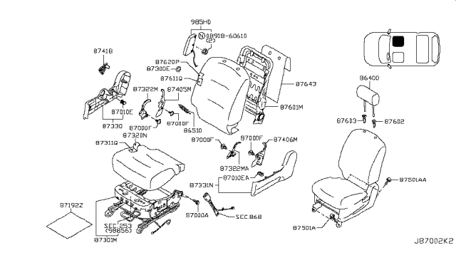 2010 Nissan Cube Front Seat Diagram 10