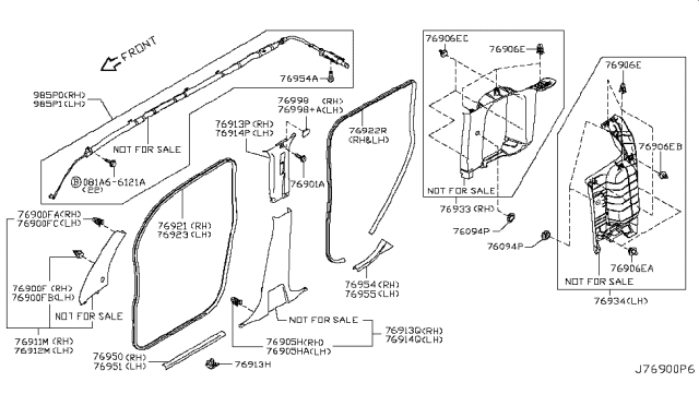 2010 Nissan Cube Curtain Air Bag Passenger Side Module Assembly Diagram for K85P0-1FC0A