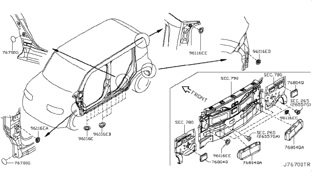 2012 Nissan Cube Body Side Fitting Diagram 3