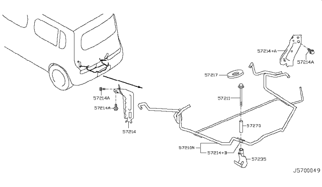 2009 Nissan Cube Spare Tire Hanger Diagram