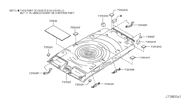 2009 Nissan Cube Roof Trimming Diagram 1