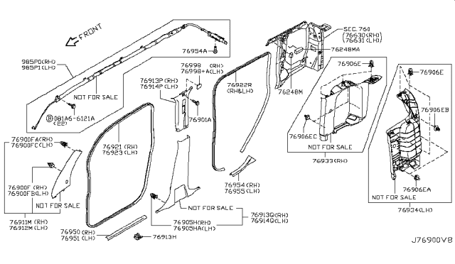 2012 Nissan Cube Body Side Trimming Diagram 4