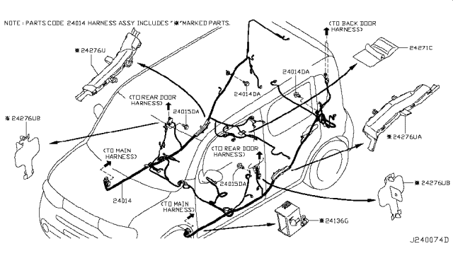 2013 Nissan Cube Harness-Body Diagram for 24014-1FC4A