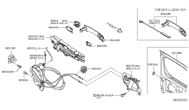 2010 Nissan Cube Bracket-Outside Handle,RH Diagram for 80610-1FA3A