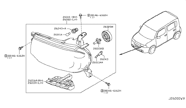 2014 Nissan Cube Headlamp Diagram