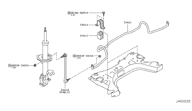 2009 Nissan Cube Rod Assembly-Connecting, STABILIZER Diagram for 54618-1FE0A