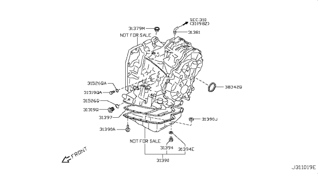 2014 Nissan Cube Torque Converter,Housing & Case Diagram 2
