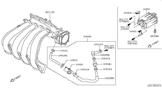 2010 Nissan Cube Hose-EVAPO Control Diagram for 14912-1FL0A