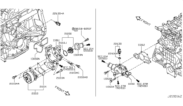 2011 Nissan Cube Water Pump, Cooling Fan & Thermostat Diagram 1