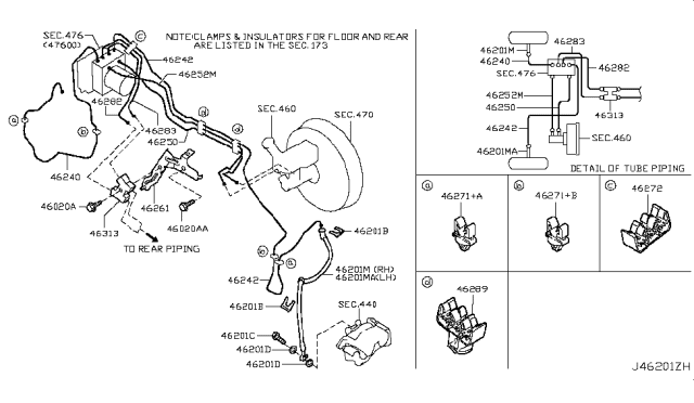 2014 Nissan Cube Tube Assembly - Brake, Front Master Cylinder Diagram for 46250-1FE0D