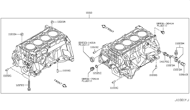 2014 Nissan Cube Cylinder Block & Oil Pan Diagram 2
