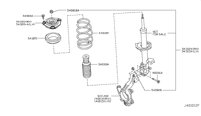 2009 Nissan Cube STRUT Kit Front RH Diagram for E4302-1FC1C