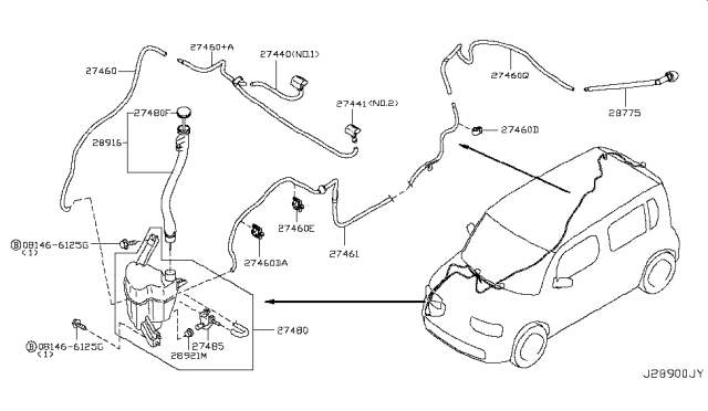 2010 Nissan Cube Windshield Washer Diagram 1