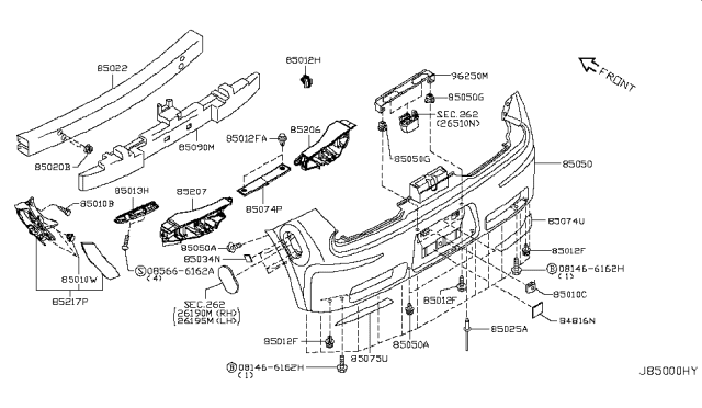 2012 Nissan Cube Protector-Rear Bumper Diagram for H5094-1A10A