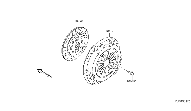 2014 Nissan Cube Disc Assy-Clutch Diagram for 30100-ED80A