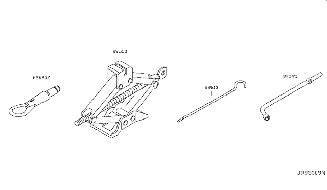 2014 Nissan Cube Tool Kit & Maintenance Manual Diagram