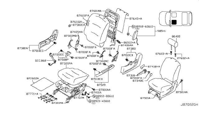 2009 Nissan Cube Front Seat Diagram 5