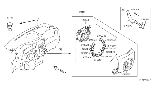 2010 Nissan Cube Control Assembly-Air Conditioner Diagram for 27510-1FC0B