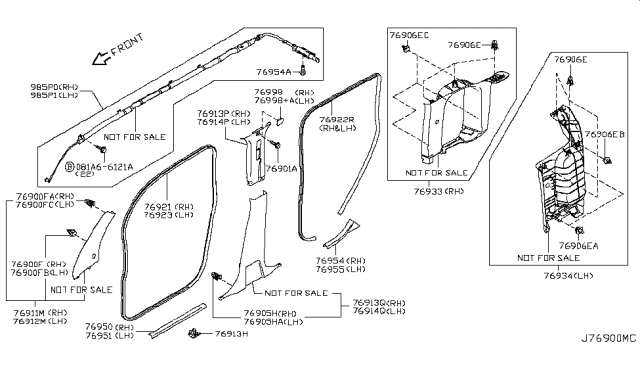 2012 Nissan Cube Body Side Trimming Diagram 3