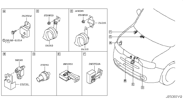 2010 Nissan Cube Control Assembly-Key Less Diagram for 28595-1FC0A